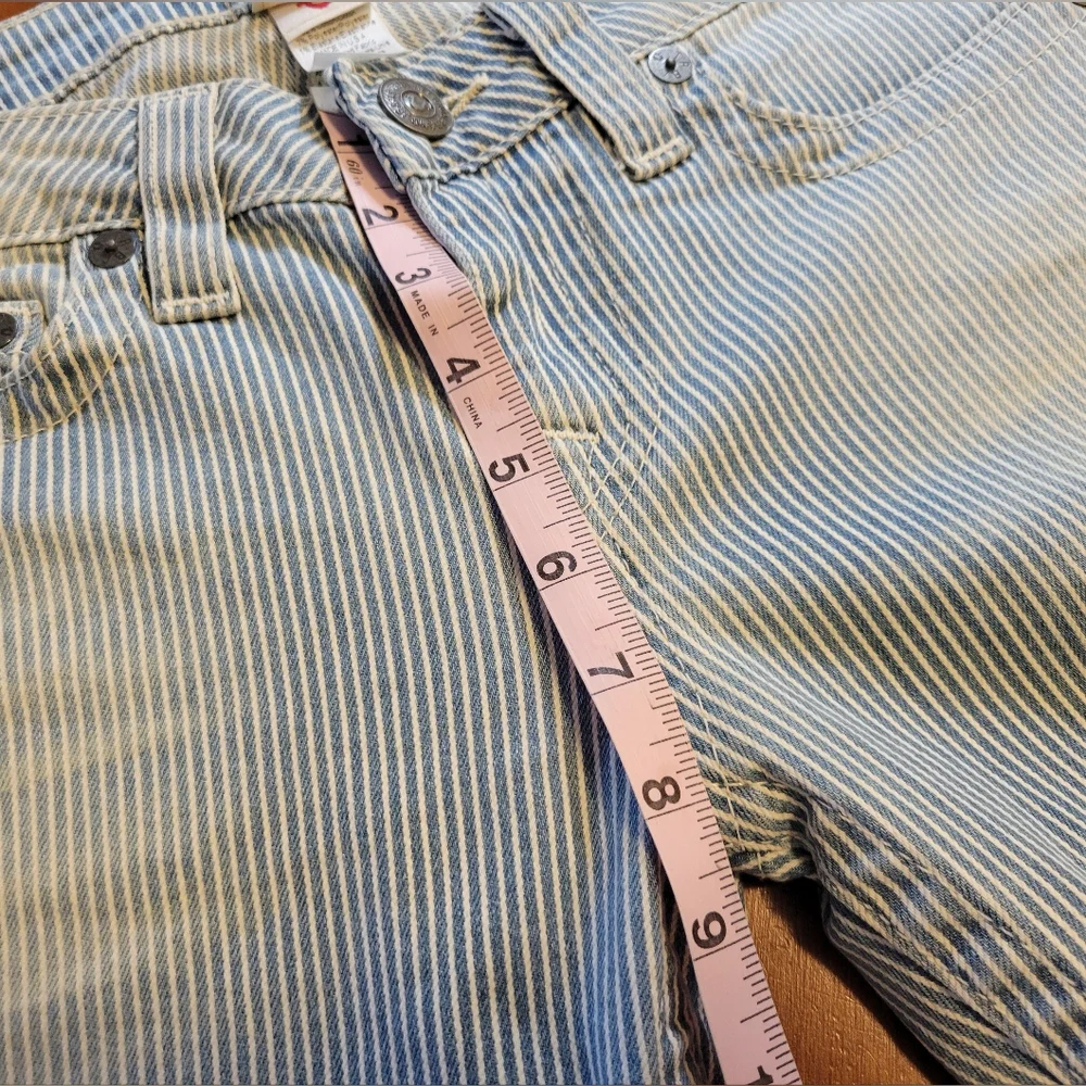 True Religion Denim Pant Capri Pinstripe Railroad 30 NWT New Designer - Picture 4 of 10